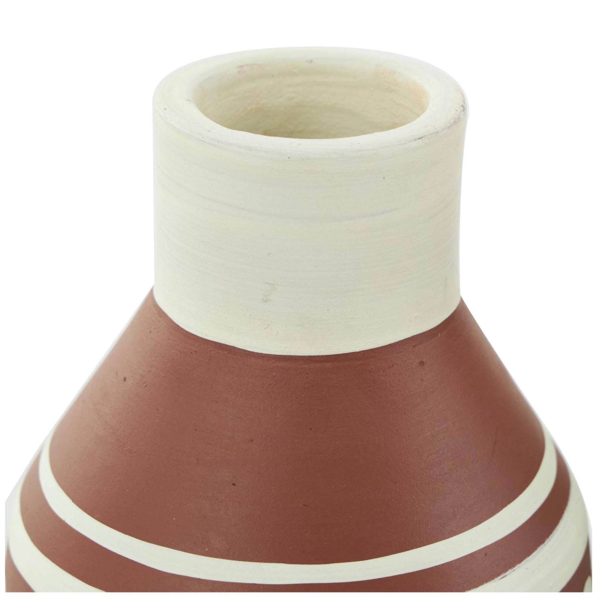 Orange Ceramic Floral Vase Set with 3 Different Patterns & Shapes